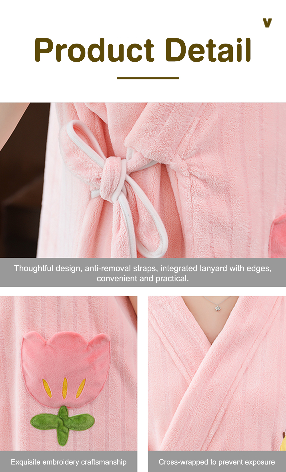 Ladies Slanted Cardigan Bathrobe-5